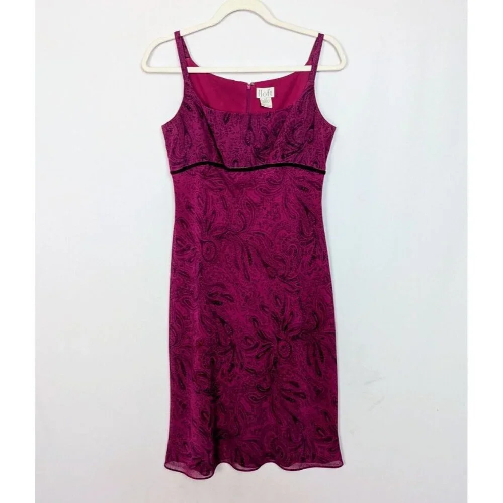 Vintage Y2K 90s Ann Taylor LOFT 6P Paisley 70s Fairy Babydoll Dress Cottagecore